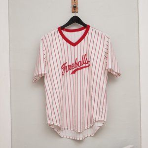 Fireballs | Red Striped Baseball Tee